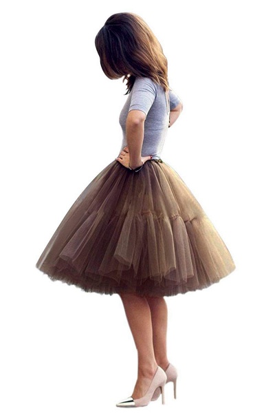 Women Princess Tutu Tulle Midi Knee Length Skirt Underskirt_7