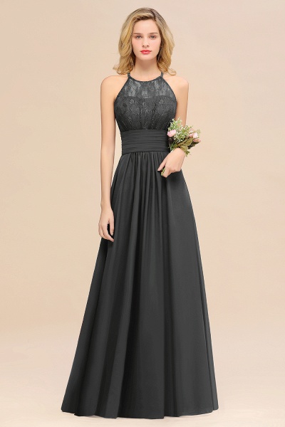 BM0766 Elegant Halter Ruffles Sleeveless Grape Lace Bridesmaid Dresses Affordable_46