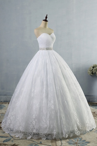 Chic A-line Lace Chiffon Floor Length Wedding Dress_4
