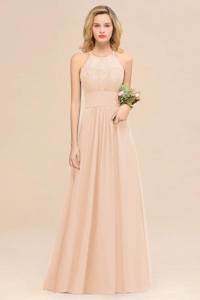 BM0766 Elegant Halter Ruffles Sleeveless Grape Lace Bridesmaid Dresses Affordable_5