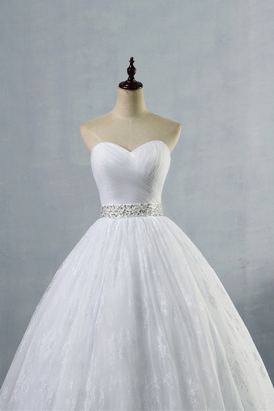 Chic A-line Lace Chiffon Floor Length Wedding Dress_5