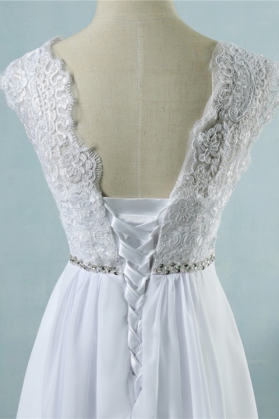 Chic A-line Lace Chiffon Floor Length Wedding Dress_6