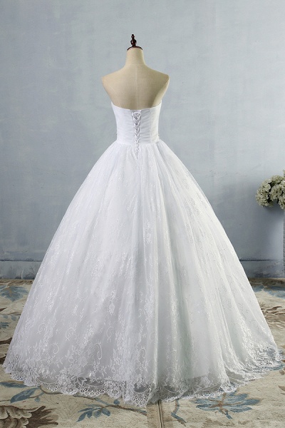 Chic A-line Lace Chiffon Floor Length Wedding Dress_3