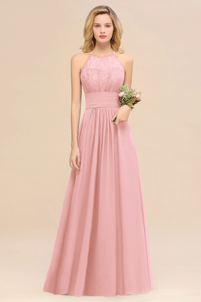 BM0766 Elegant Halter Ruffles Sleeveless Grape Lace Bridesmaid Dresses Affordable_4