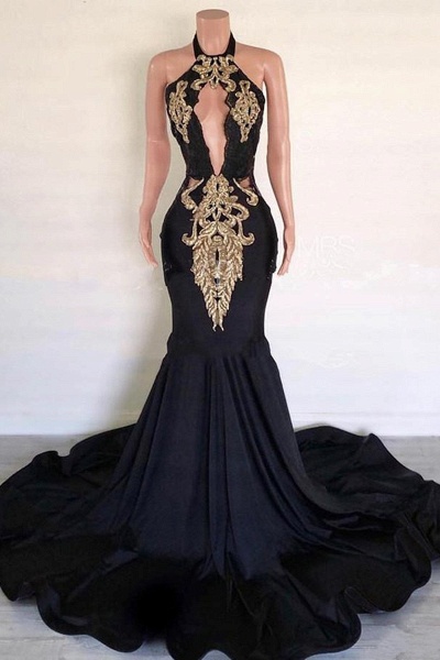 Black Satin Long Mermaid Dress Customize Long Prom Dress_1