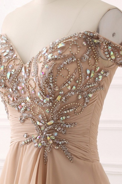 Long A-Line Off-the-shoulder Crystal Beading Ruffles Chiffon Prom Dress_5
