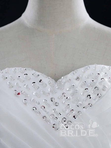Elegant V-neck Lace Ruffles Wedding Dresses_4