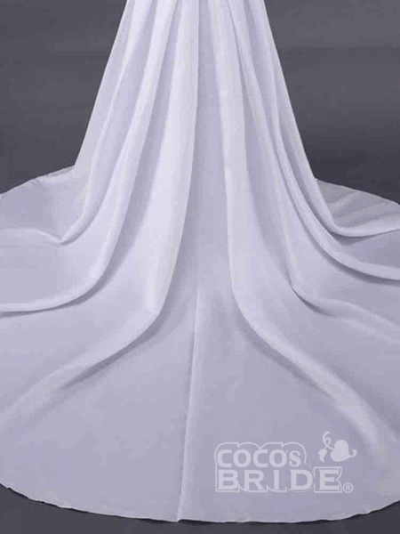 Elegant V-Neck Long Sleeves Lace Ruffles Wedding Dresses_5