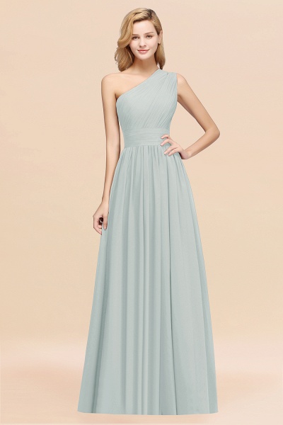 Elegant A-Line Burgundy Chiffon One-Shoulder Sleeveless Ruffles Floor-Length Bridesmaid Dresses_38