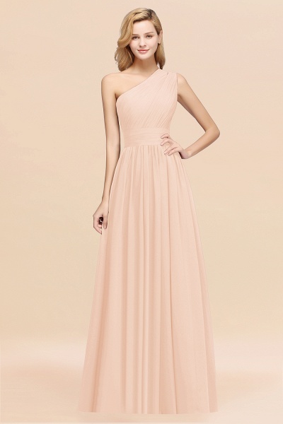 Elegant A-Line Burgundy Chiffon One-Shoulder Sleeveless Ruffles Floor-Length Bridesmaid Dresses_5