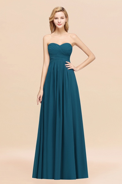 A-line Chiffon Sweetheart Strapless Ruffles Floor-length Bridesmaid Dress_27