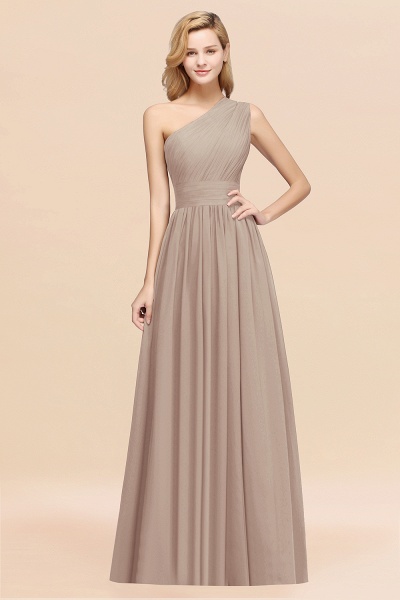 Elegant A-Line Burgundy Chiffon One-Shoulder Sleeveless Ruffles Floor-Length Bridesmaid Dresses_16