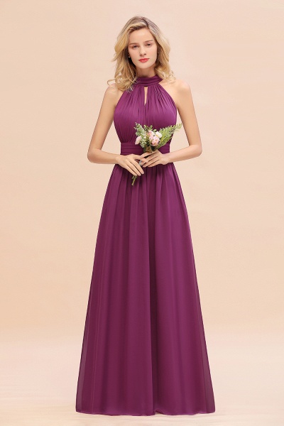 BM0758 Glamorous High-Neck Halter Bridesmaid Affordable Dresses with Ruffle_42