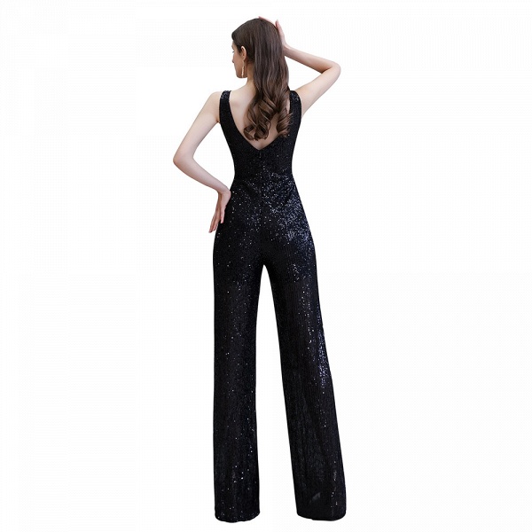 Sexy Shining V-neck Sleeveless Prom Jumpsuit with Silver Sequins_25