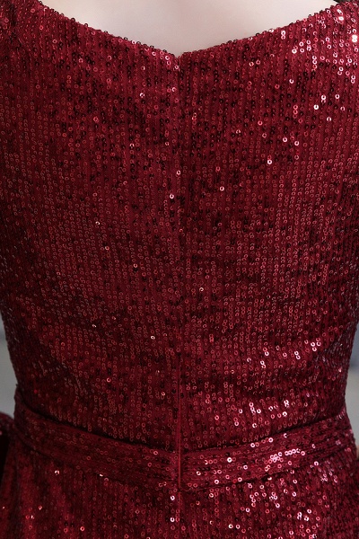 Gorgeous Sequins Long Sleeve V-Neck Mermaid Evening Gowns_16