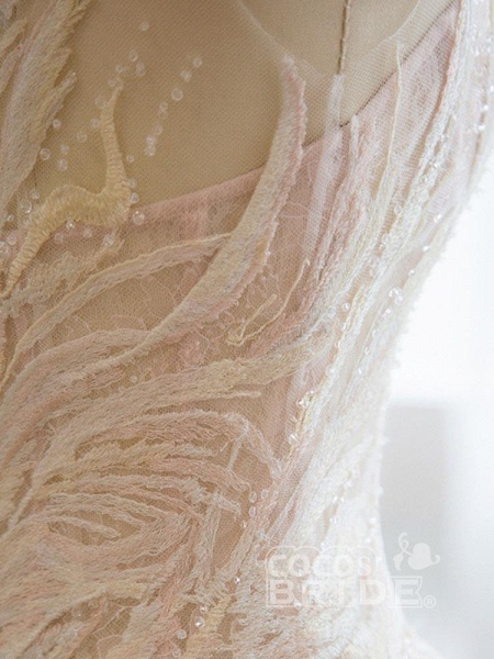 Elegant Lace A-Line Tulle Wedding Dresses_4