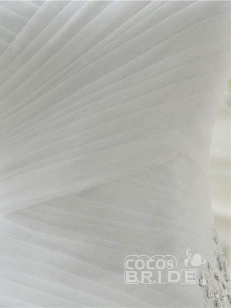 Gorgeous Strapless Ruffle Beaded Tulle Wedding Dresses_6