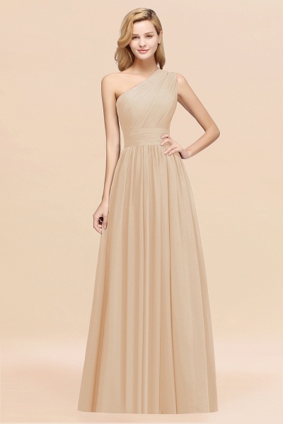 Elegant A-Line Burgundy Chiffon One-Shoulder Sleeveless Ruffles Floor-Length Bridesmaid Dresses_14