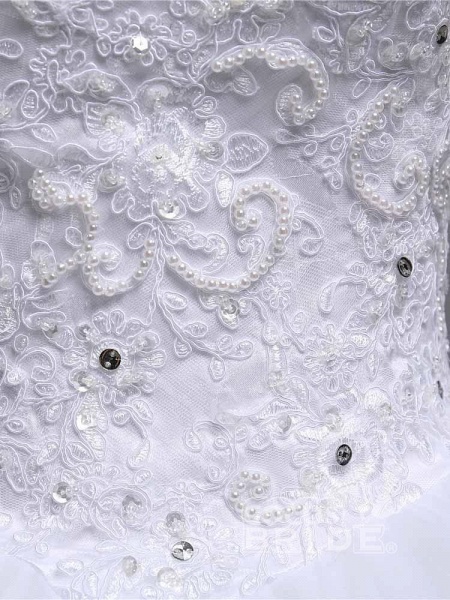 Wunderschöne Ballkleid-Hochzeitskleider aus perlenbesetztem Tüll mit Herzausschnitt_5