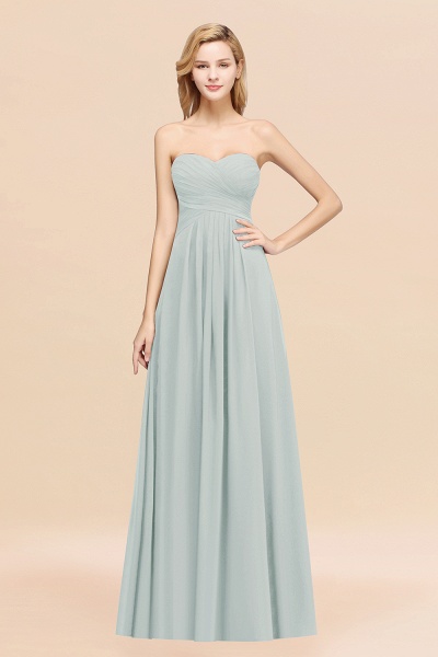 A-line Chiffon Sweetheart Strapless Ruffles Floor-length Bridesmaid Dress_38