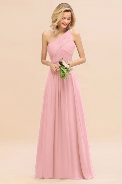 BM0756 Elegant Ruffles One Shoulder Long Bridesmaid Dress_4