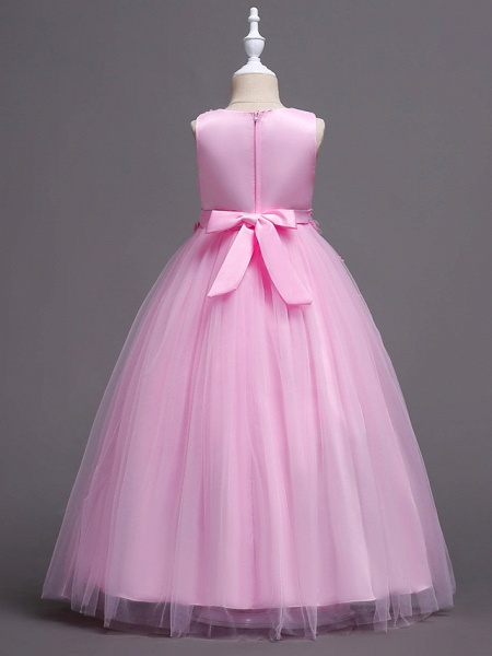 Princess Lace Tulle Floor Length Flower Girl Dresses for wedding_2