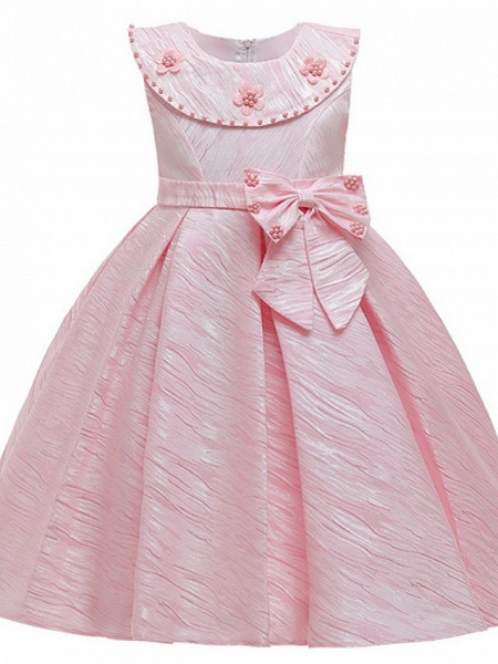 Ball Gown Ankle Length Pageant Flower Girl Dresses - Polyester Sleeveless Jewel Neck With Appliques_2