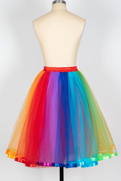 Rainbow Tutu Skirt Layered Tulle Skirt Girls Colorful Costumes Tutu Womens_9