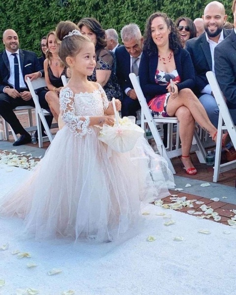 Hi-Low Lace Flower Girl Dress