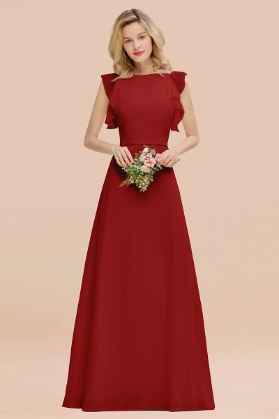 BM0783 Elegant Simple Jewel Sleeveless A-line Bridesmaid Dress_48
