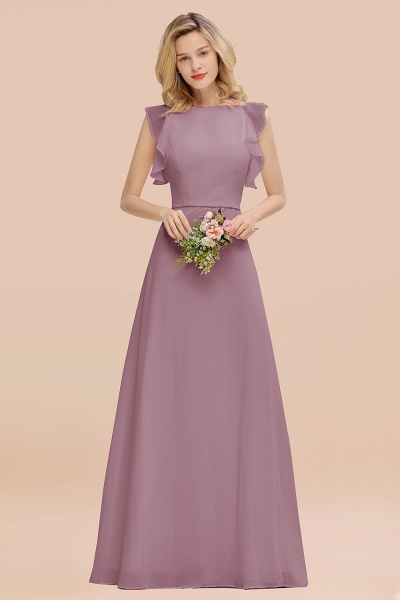 BM0783 Elegant Simple Jewel Sleeveless A-line Bridesmaid Dress_43