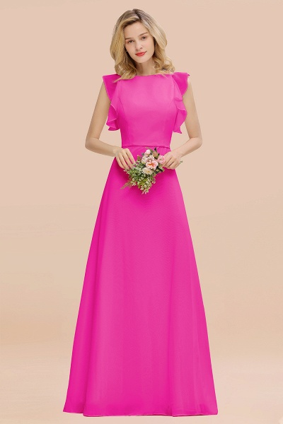 BM0783 Elegant Simple Jewel Sleeveless A-line Bridesmaid Dress_9