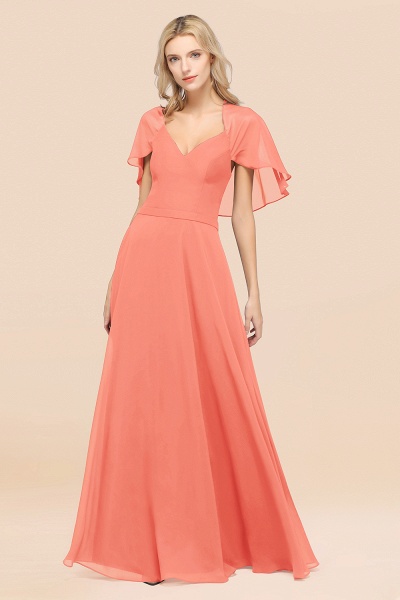 A-Line Chiffon Satin V-Neck short-sleeves Floor-Length Bridesmaid Dress_45