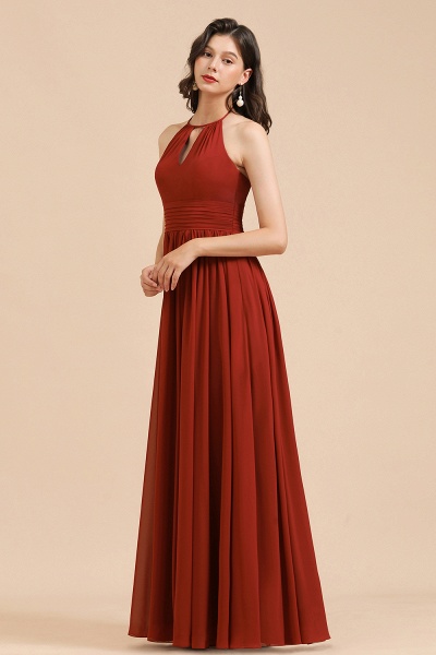 BM2004 Halter A-line Pleated Chiffon Bridesmaid Dress_4