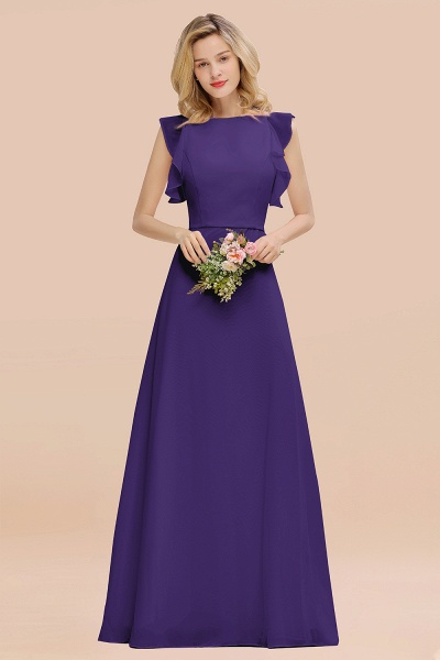 BM0783 Elegant Simple Jewel Sleeveless A-line Bridesmaid Dress_19