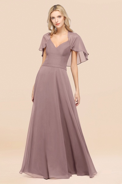 A-Line Chiffon Satin V-Neck short-sleeves Floor-Length Bridesmaid Dress_37