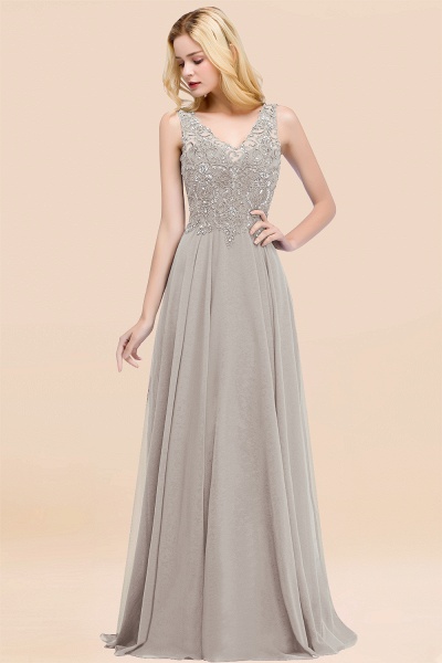 BM0324 Dusty Rose Lace V-Neck Long Bridesmaid Dresses With Appliques_30