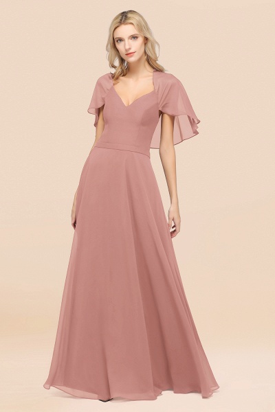 A-Line Chiffon Satin V-Neck short-sleeves Floor-Length Bridesmaid Dress_50