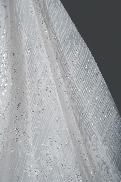 CPH249 Straps Sequins Sweetheart Pleated Ball Gown Wedding Dress_7