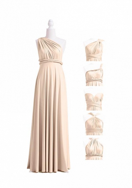 Long A-line Multiway Infinity Champagne Bridesmaid Dress_4