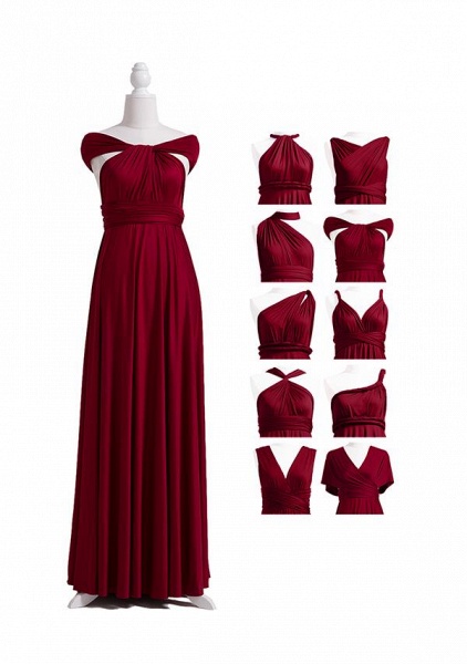Convertible Long A-line Burgundy Bridesmaid Dresses | Multiway Infinity Dress_1