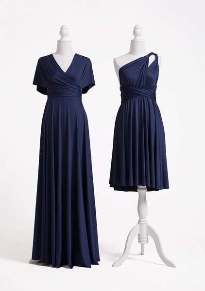 Long A-line Multiway Infinity Navy Blue Bridesmaid Dress_4