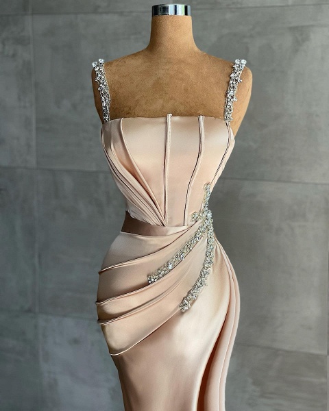 Sexy Long Mermaid Satin Silk Prom Dress with Deep Side Slit_2