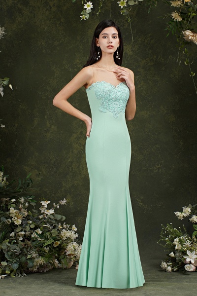Stunning Long Mermaid Bateau Appliques Lace Ruffles Prom Dress_6