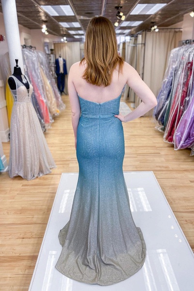 Chic Sweetheart Ruched Backless Floor-length Sequins Mermaid Prom Dress_2