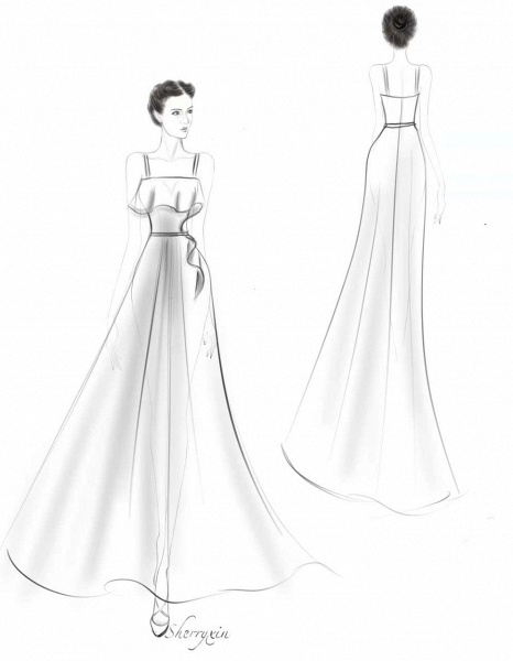 Stunning Chiffon Spaghetti Straps A-line Backless Ruffles Bridesmaid Dress With Pockets_8