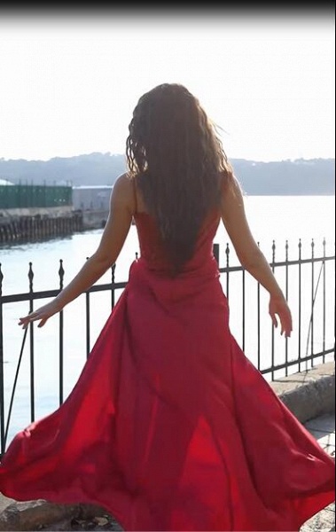 Sexy Long Mermaid Spaghetti Straps Chiffon Satin Prom Dress With Slit_3