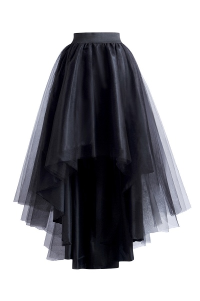 Casual High Low Tiered Tüll Satin Rock Mädchen Kleid Tutu Rock Frauen_2