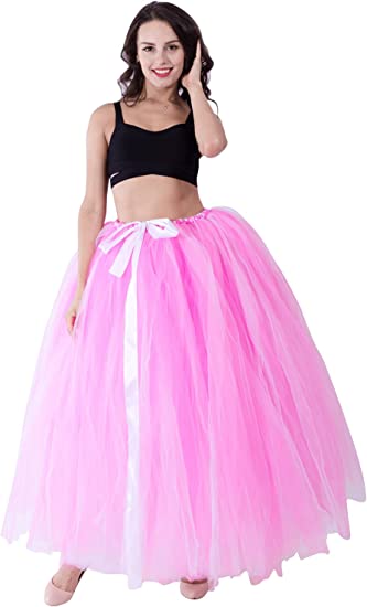 Rainbow ballet skirt Ankle Length tulle skirt girl colorful Halloween clothing ballet Dress_2