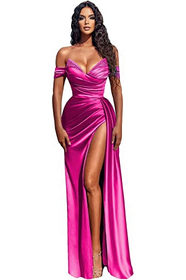Sexy Sheath Off-the-shoulder Deep V-neck Sequins Ruffles Prom Dress With Slit_7